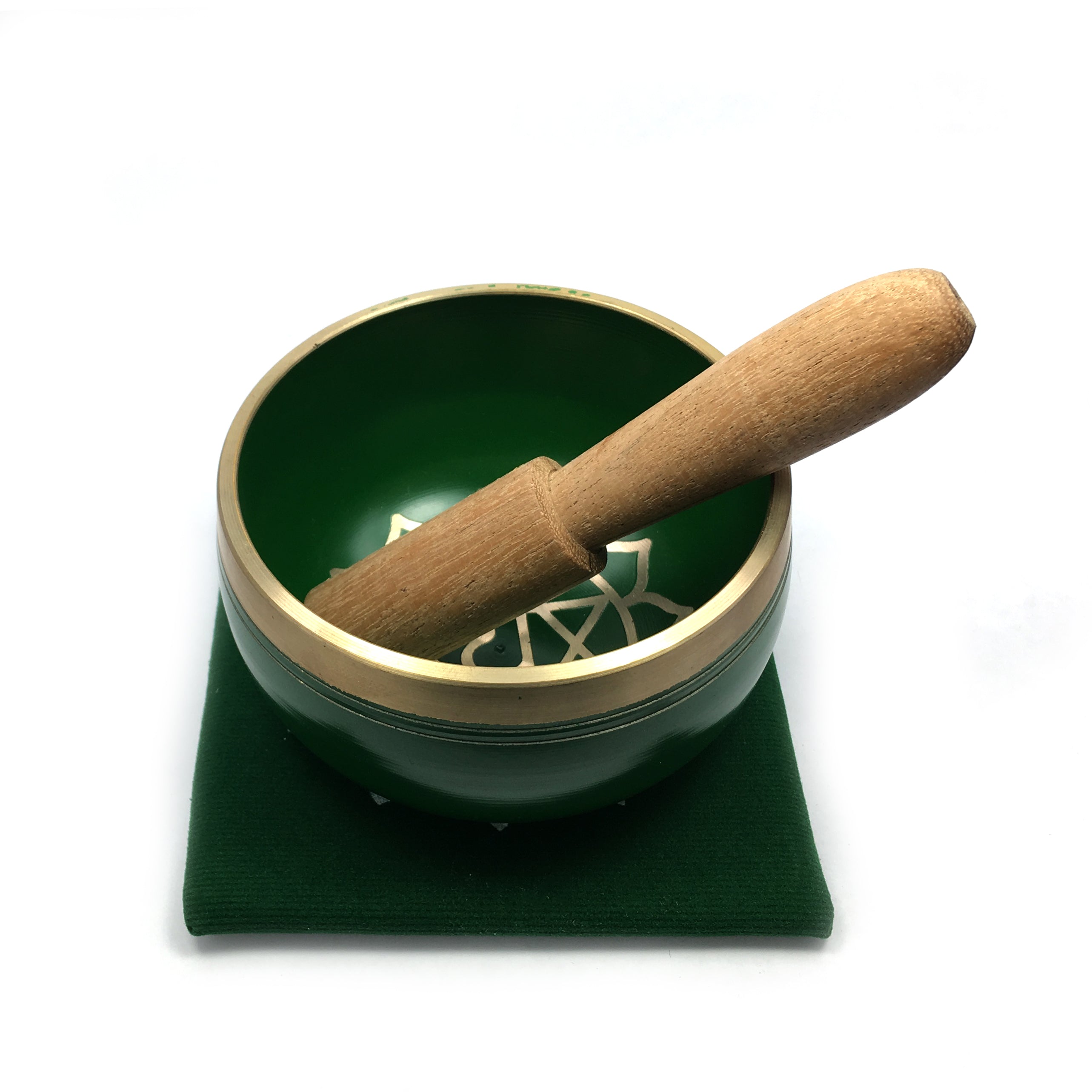 Tibetan Singing Bowl Gift Set - Green (Heart Chakra) Happy Soul Online
